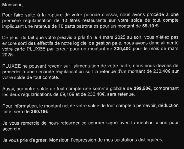 [HELP DROIT DU TRAVAIL] Mon entreprise essaye de me baiser?