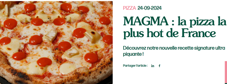 la PIZZA MAGMA arrive en France