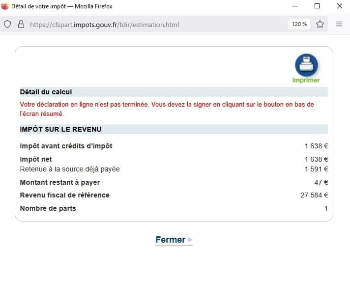 Question sur les impôts !